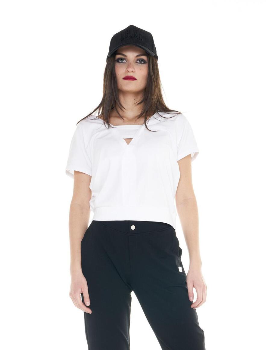 

LEONE 1947 APPAREL Женская футболка Cristal Shine с глубоким вырезом