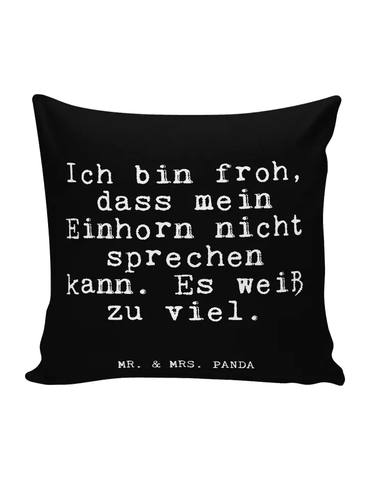 

Подушка Mr & Mrs Panda 40x40 Ich bin froh dass, черный