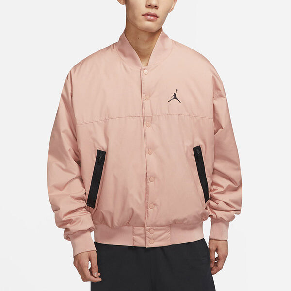 Куртка Men's Air Jordan Logo Baseball Collar Contrasting Colors Autumn Rose Retro Gray Jacket, серый — фото 2