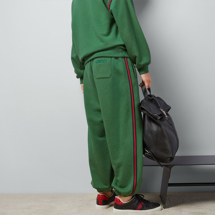 Спортивные штаны Gucci мужские трикотажные, зеленые — фото 4