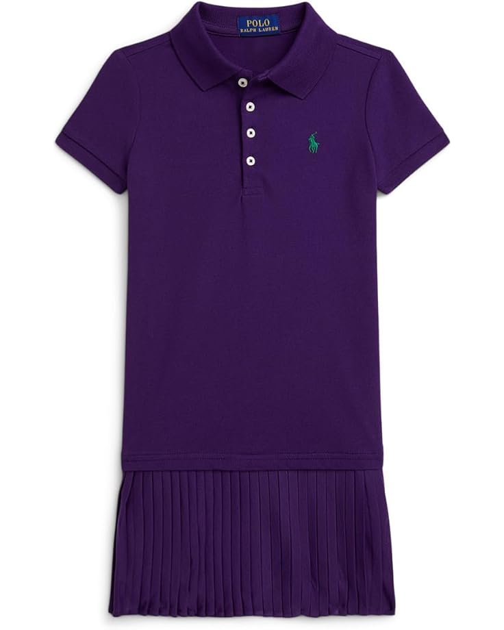

Платье Polo Ralph Lauren Kids Pleated Stretch Mesh Polo Dress, цвет College Purple