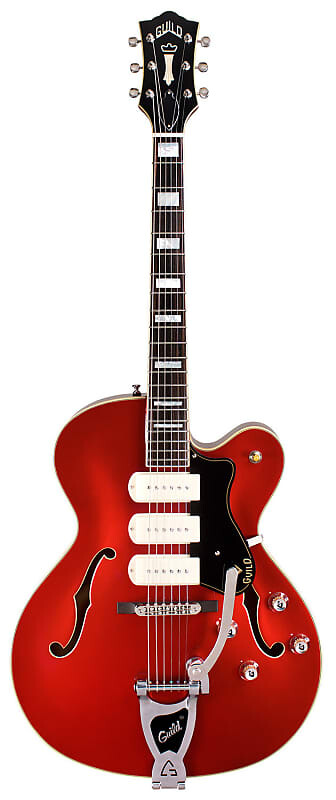 

Электрогитара Guild X-350 Stratford Hollow Body Electric Guitar - Scarlet Red - New for 2020