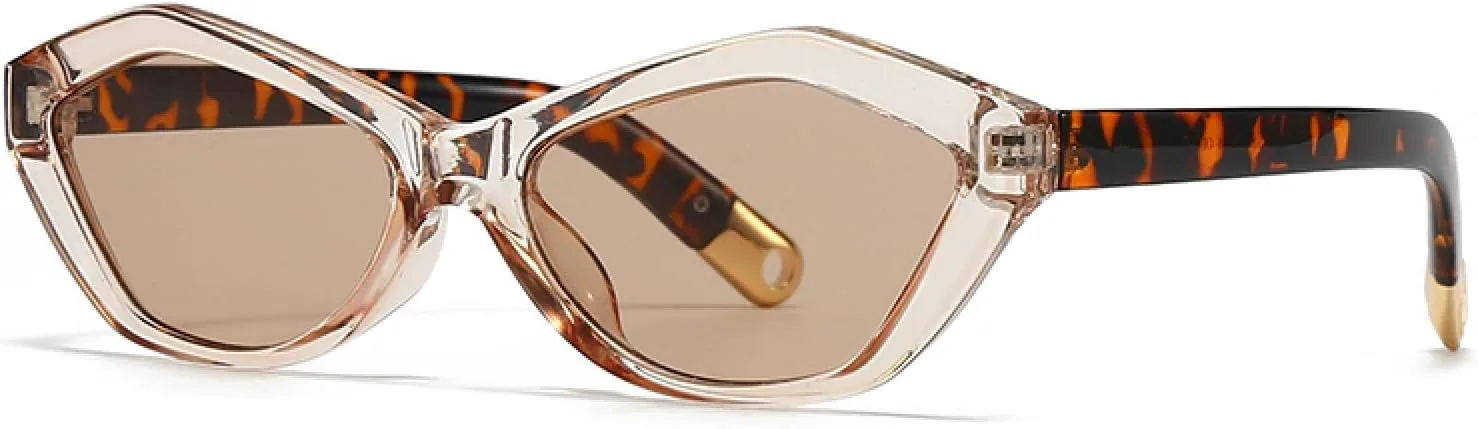 

Модные солнцезащитные очки в форме «кошачий глаз» цвета «каштан» для мужчин и женщин, выполненные в современном ретро-стиле с декоративными дужками WNCKSQ, Coffee