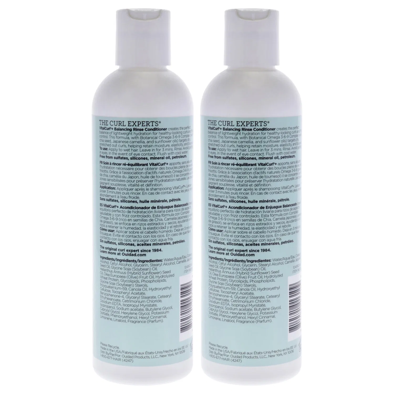 Кондиционер для волос VitalCurl Plus Balancing Rinse Conditioner от Ouidad, подходит для мужчин и женщин - 240 мл (8,5 унций) - упаковка из 2 штук, белый — фото 3