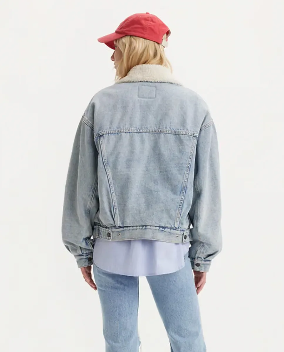 Женская ковбойская куртка с внутренней отделкой из овчины Levi's, светло-голубой — фото 2