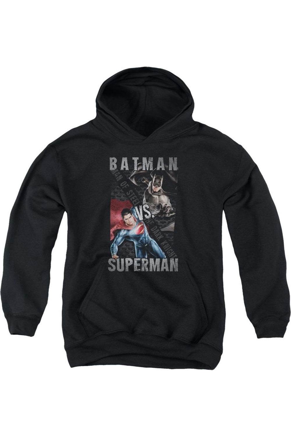 

Батмен против Супермена: худи с разделением героев для молодежи Gildan, черный