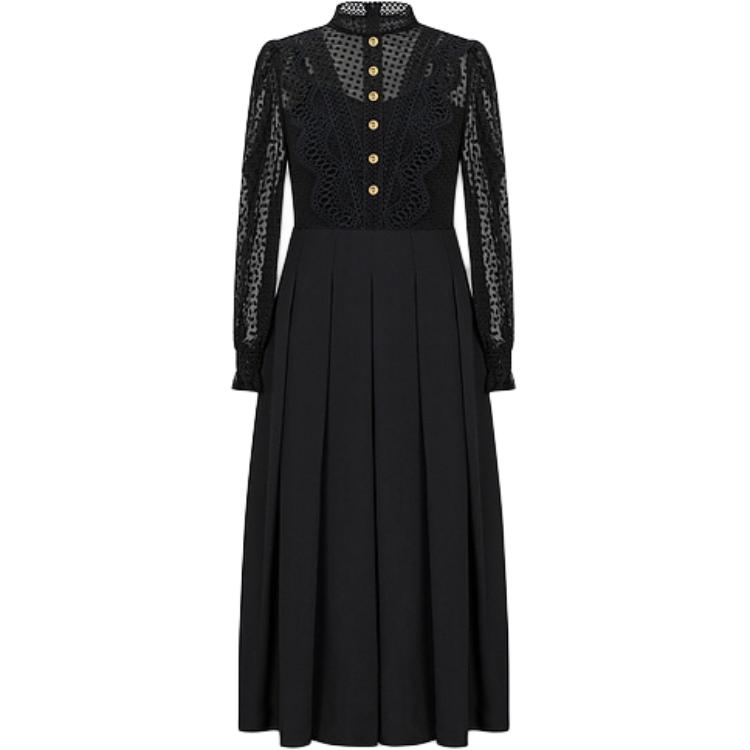 

KARL LAGERFELD / Karl Lagerfeld Jeans KARL LAGERFELD SS24 Женское платье с длинными рукавами, черное