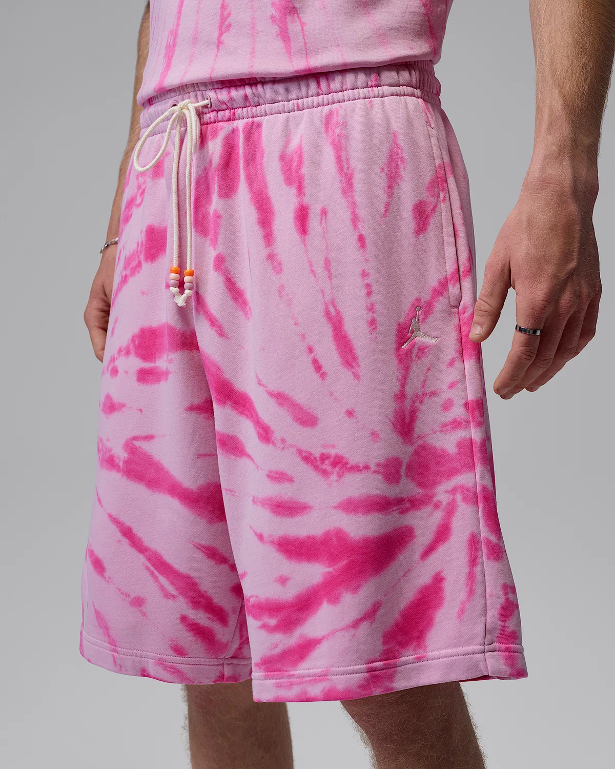 Мужские шорты Tie-Dye Festival Jordan Brooklyn Fleece, Iced Carmine/Pinksicle/Pale Ivory — фото 2