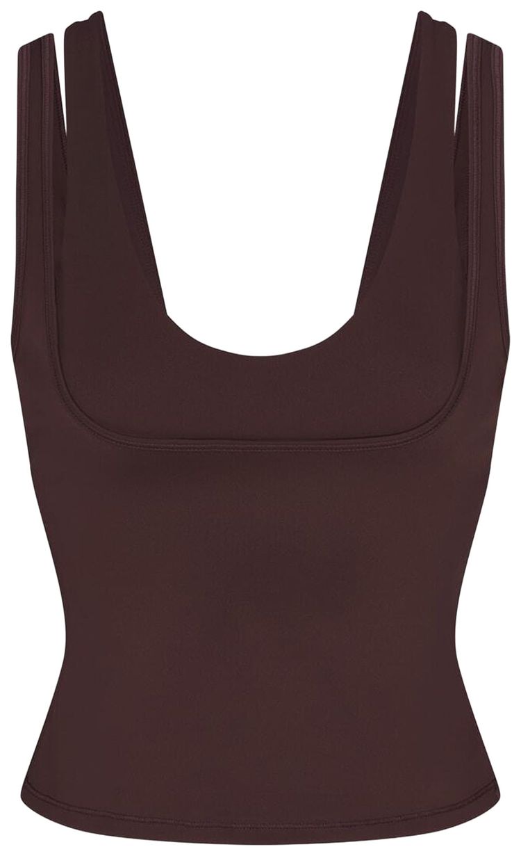 

NikeSKIMS Матовая майка с двумя бретелями и вырезом-лодочкой, коричневый