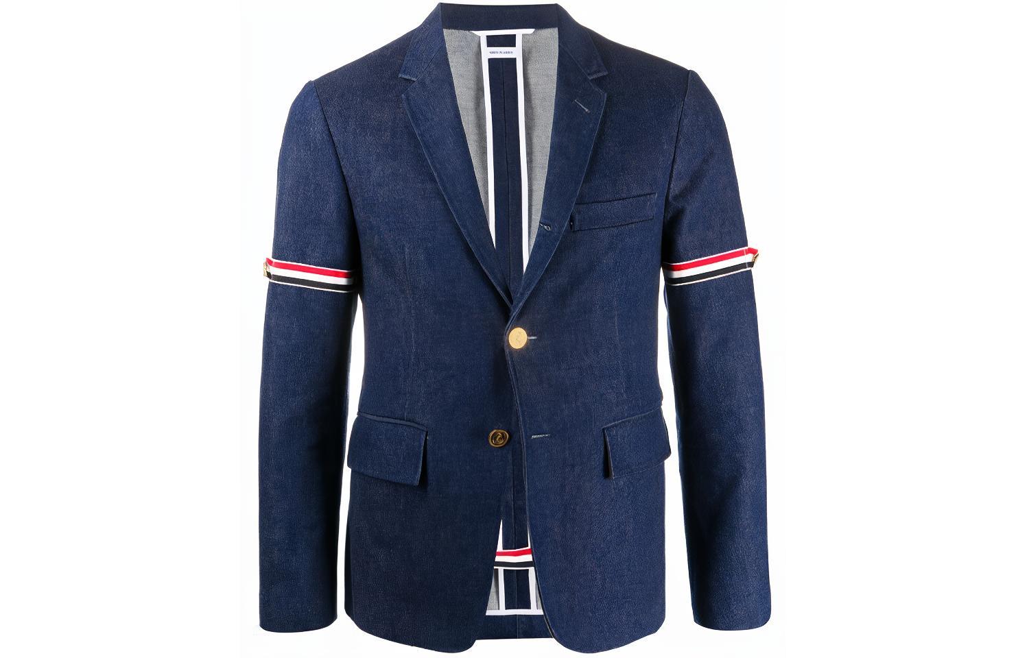 

THOM BROWNE Мужской деловой костюм морской синий, Marine Blue