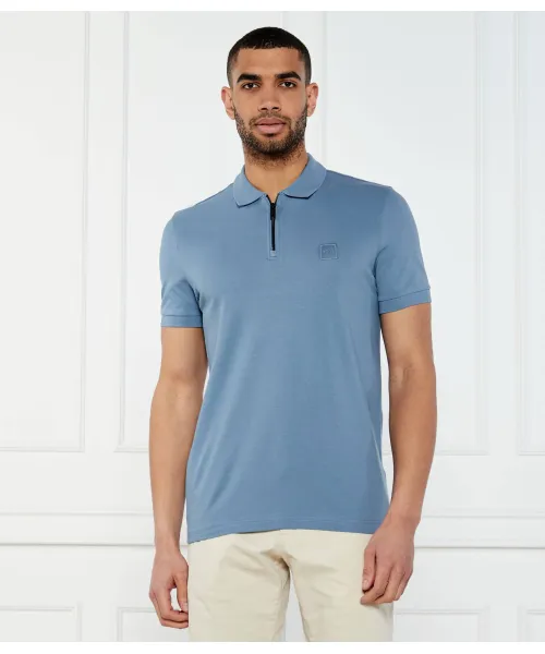 

Рубашка-Поло на молнии Slim fit Boss Orange, синий