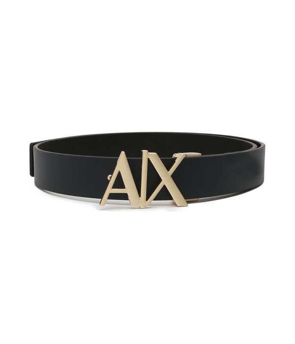

Ремень мужской Armani Exchange двусторонний кожаный с монограммой, черный
