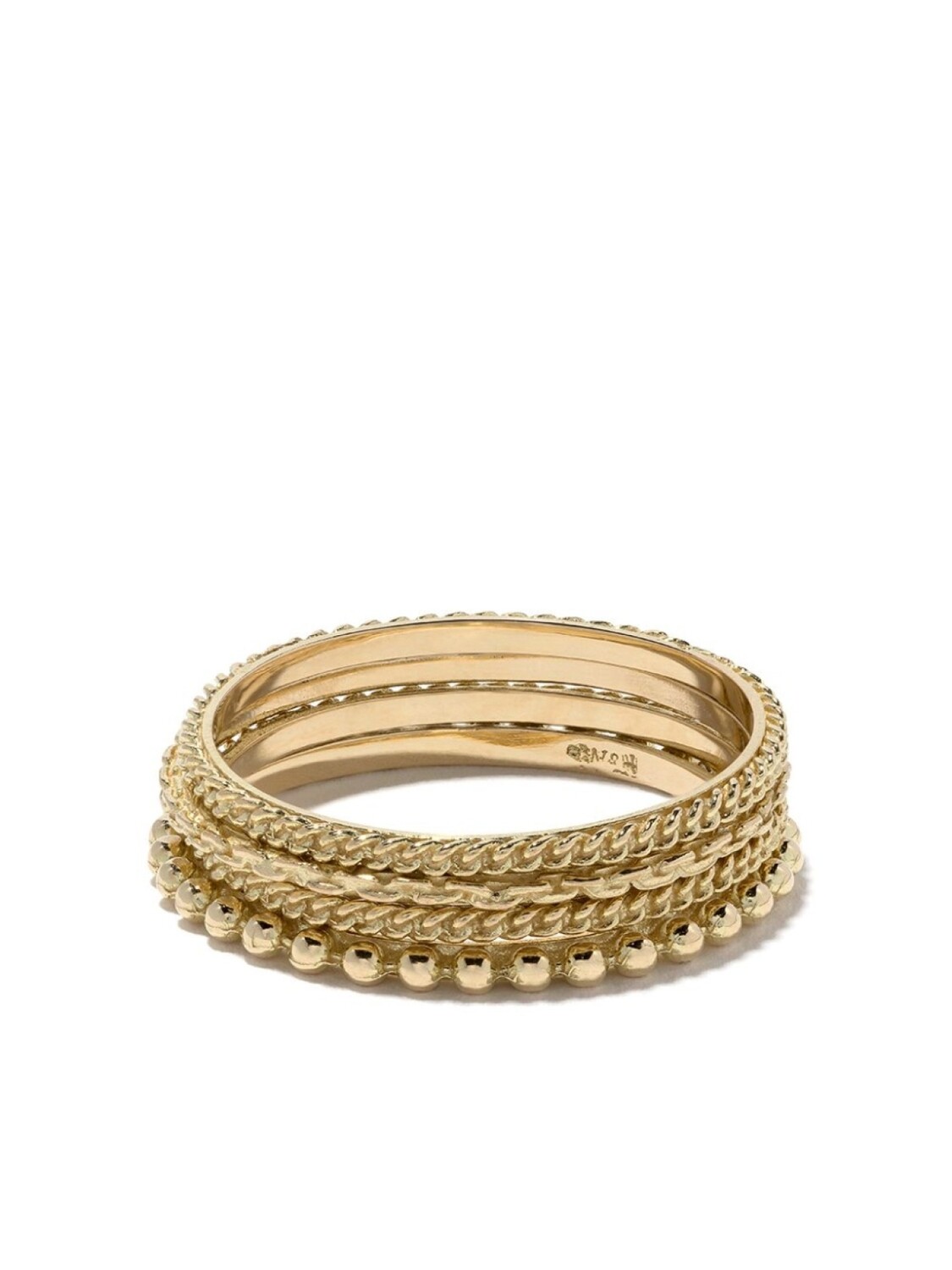 

Комплект колец из желтого золота Wouters & Hendrix Gold, металлик