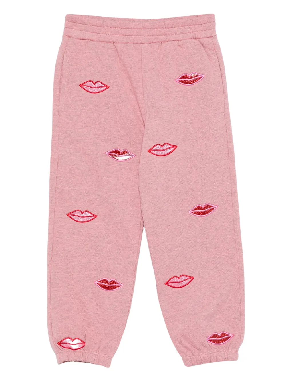 

Спортивные брюки с принтом губ Stella McCartney Kids, розовый