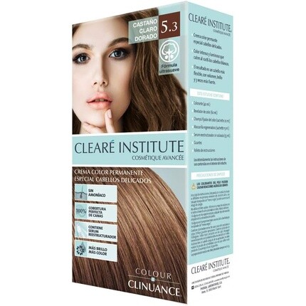 

COLOR CLINUANCE 5.3 Светло-золотисто-коричневая краска для чувствительных волос - Стойкий цвет без аммиака - Больше блеска - Интенсивный цвет - 100% покрытие - Дерматологически протестировано 100 мл Clearé Institute