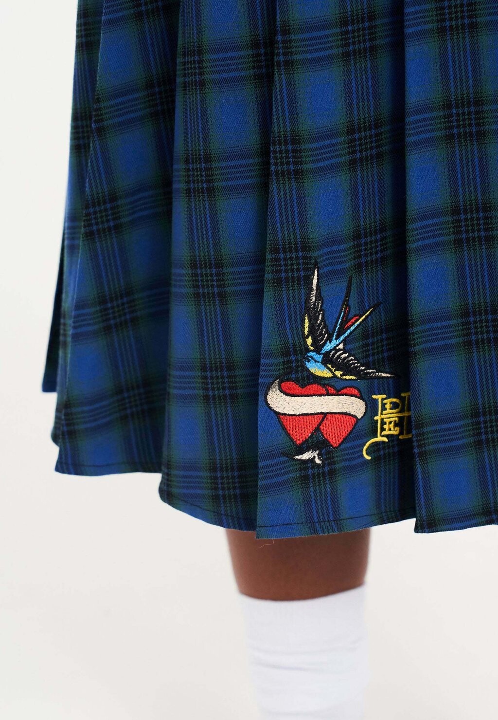 

Юбка А-силуэта LOVE BIRD KILT MIDI Ed Hardy, синий