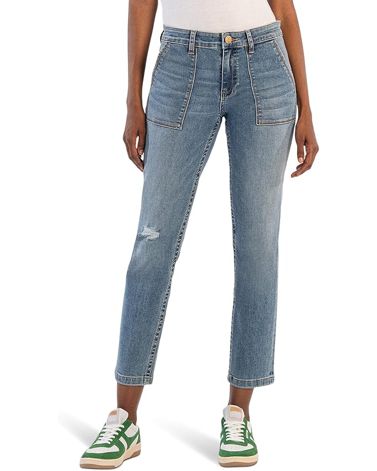 

Джинсы KUT from the Kloth Stevie Straight Leg-Porck Chop Pkts, цвет Streamlined W/Med Base Wash