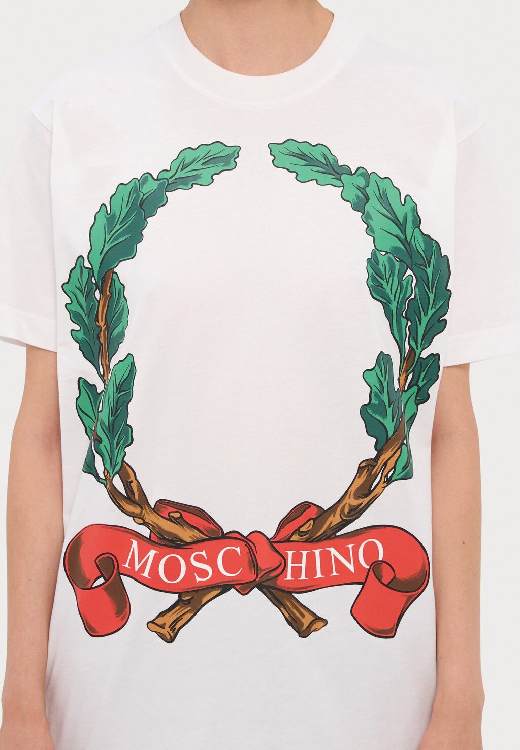 

Принт на футболке MOSCHINO, белый