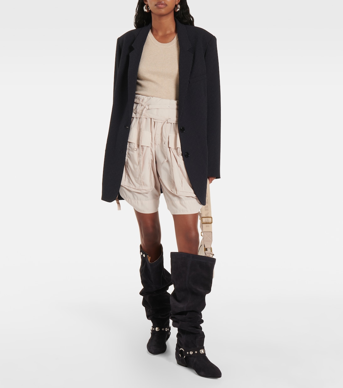 Замшевые сапоги выше колена Selize Isabel Marant, Faded Black — фото 2