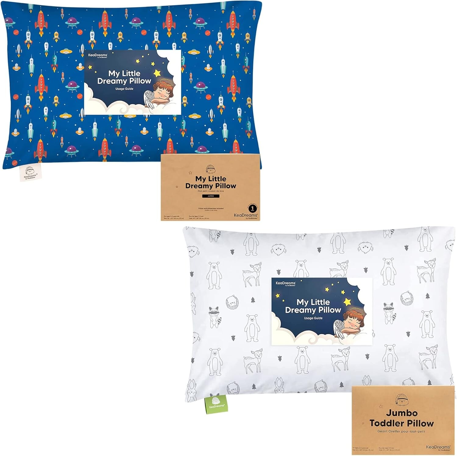 

Kea Подушка для малышей с наволочкой, Jumbo, 14X20 — мягкие подушки для сна из органического хлопка для малышей — можно стирать в машине — идеально подходит для путешествий, комплект постельного белья для малышей KeaBabies