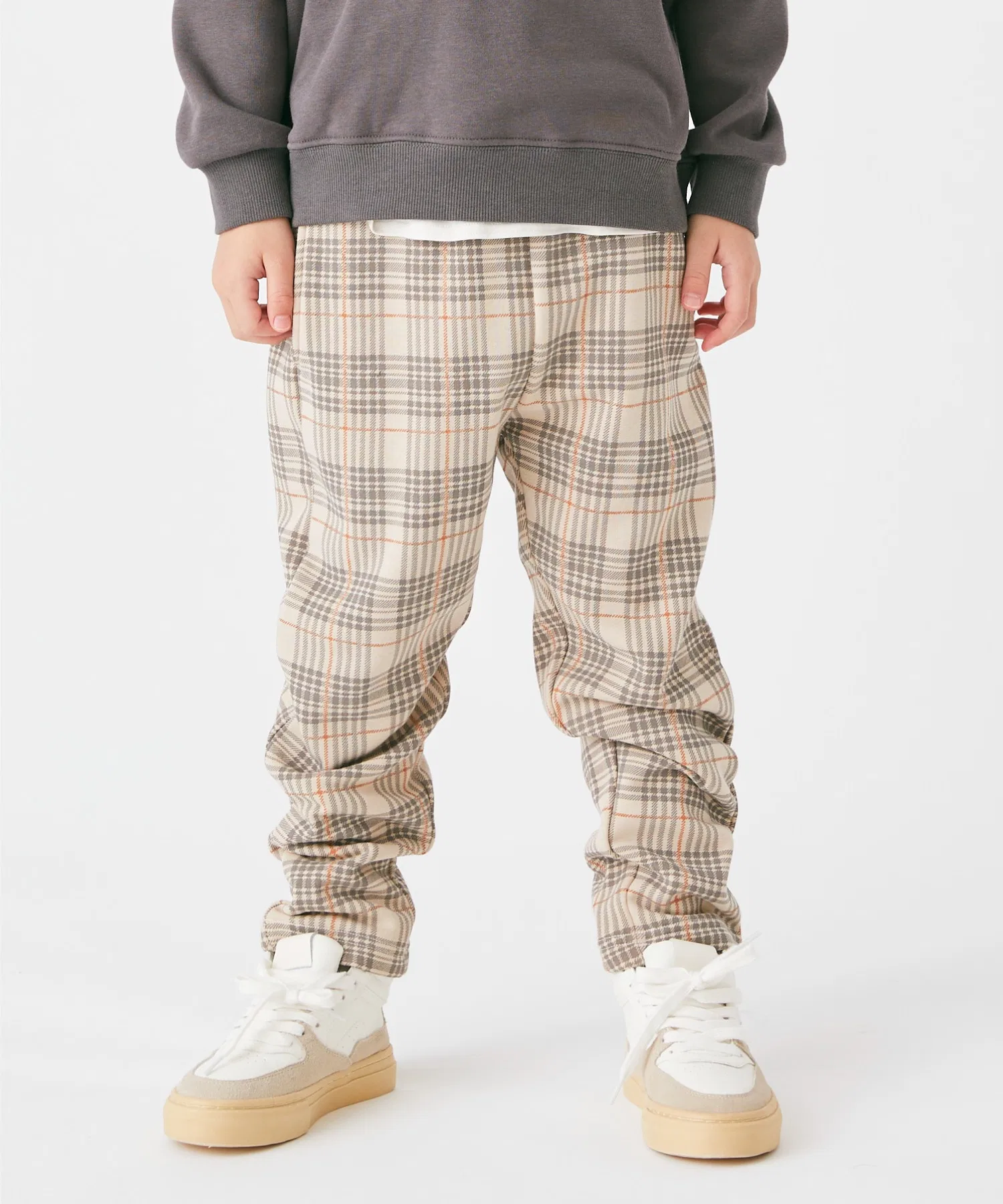Брюки для детей ever closet Анkle Tapered с начёсом коричневые