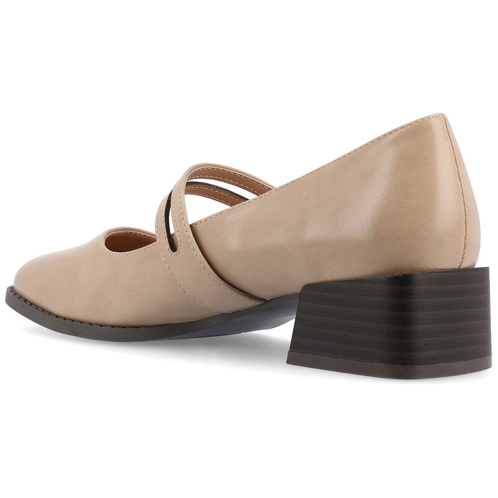 Женские туфли на блочном каблуке Journee Collection Tru Comfort Foam Savvi, цвет Patent Taupe — фото 4