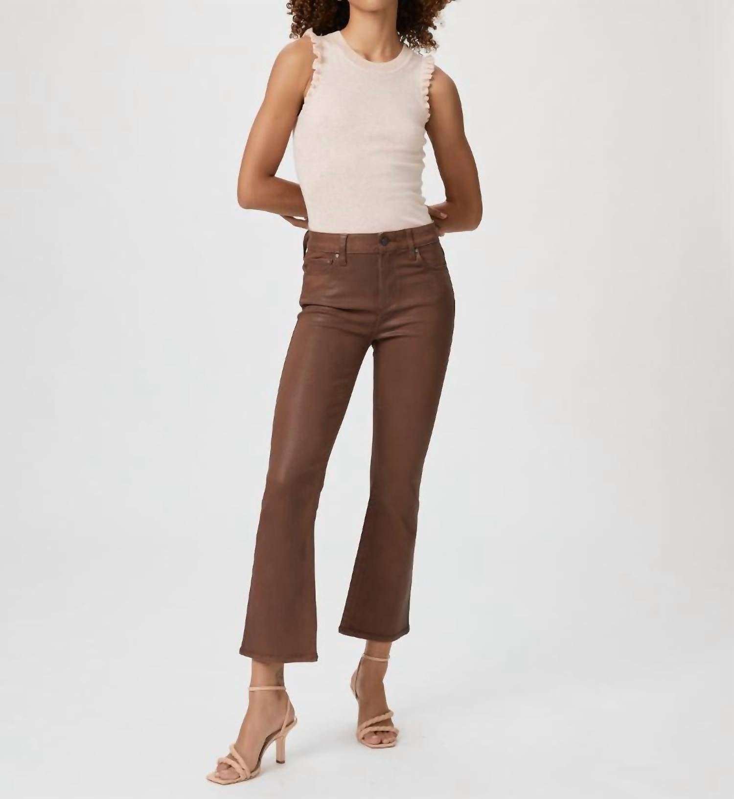 

Брюки Claudine цвета коньяка с роскошным покрытием Paige, цвет cognac luxe coated