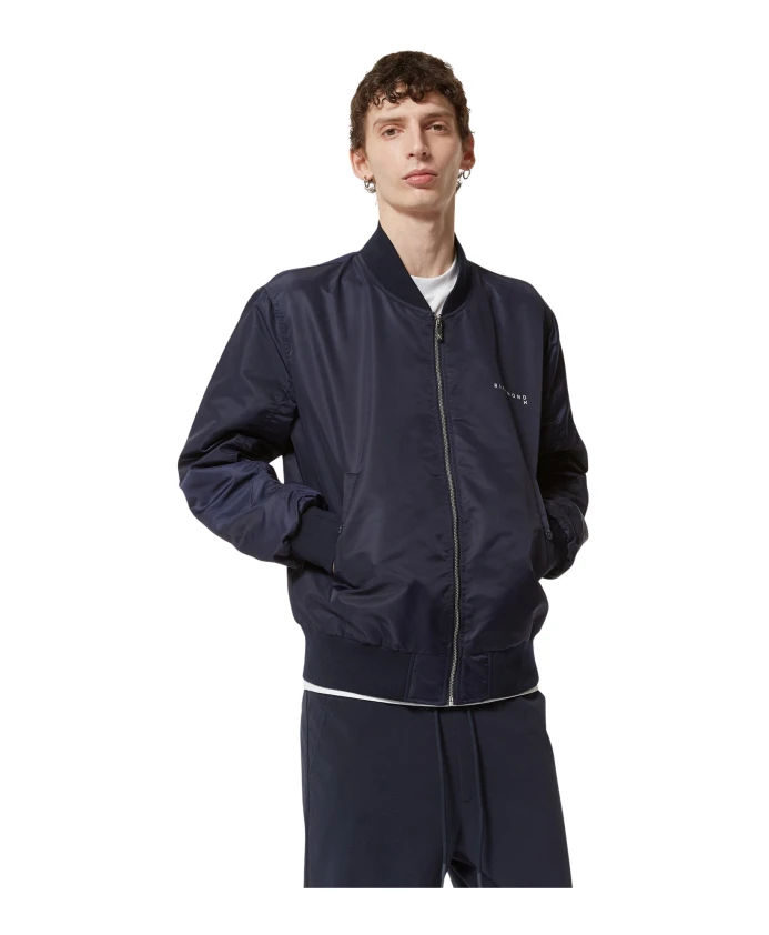 

Темно-Синяя куртка-бомбер с минимальным количеством деталей. Richmond, синий