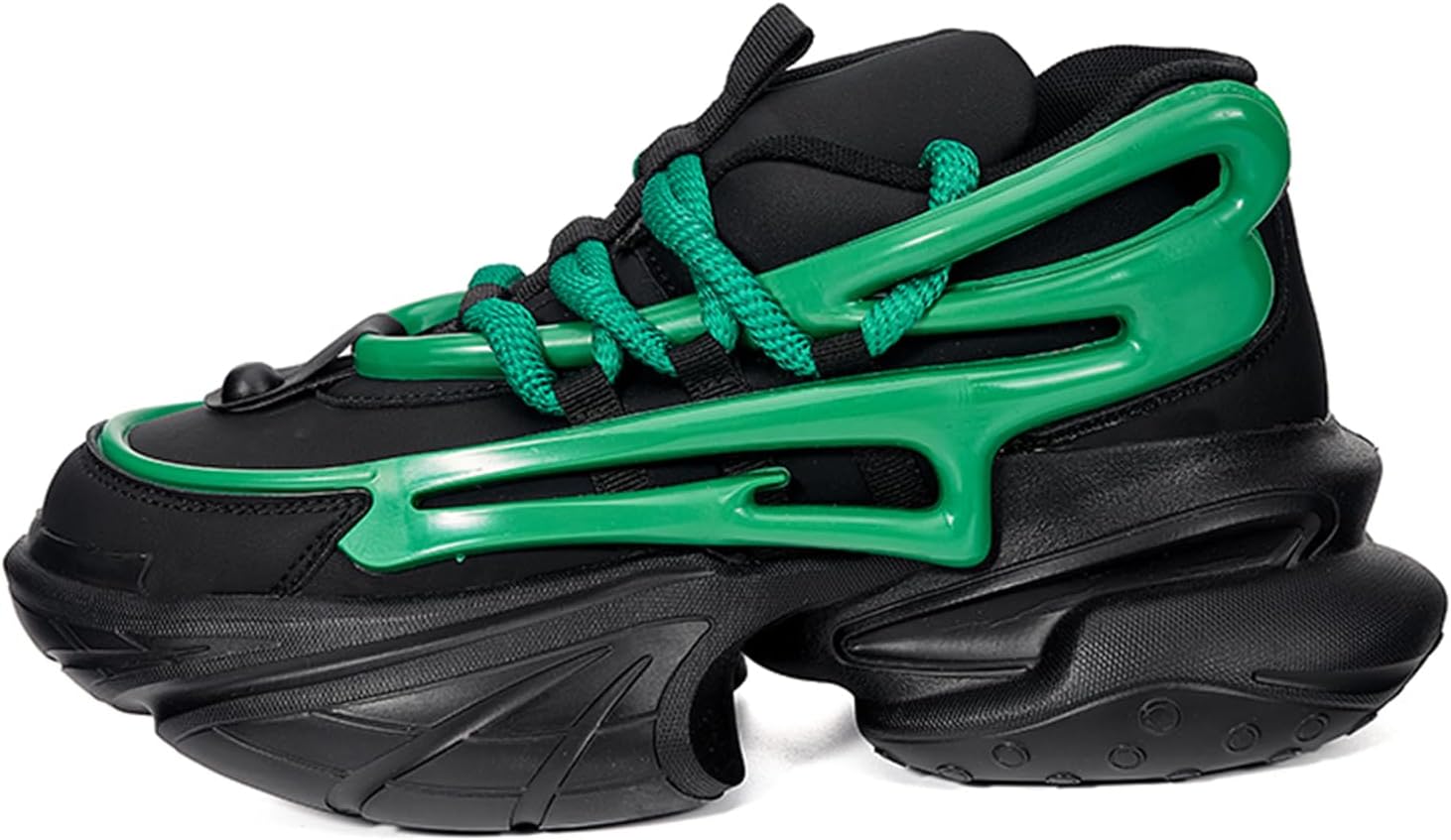 

Мужские модные кожаные кроссовки на шнуровке с платформой, массивной подошвой, удобные, противоскользящие, повседневные, для работы, ходьбы, бега, тенниса, вождения, кеды-«папины» Qklmwes, зеленый