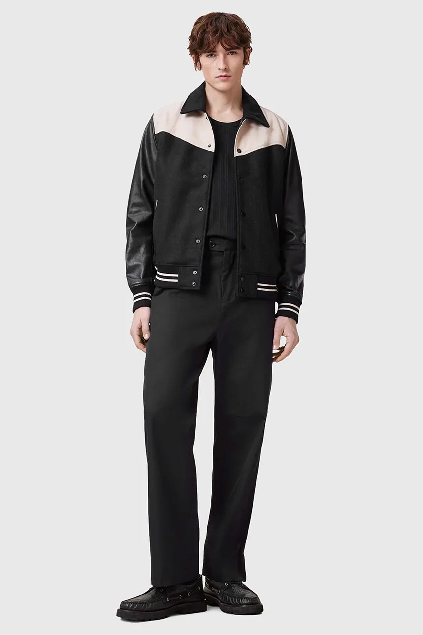 

Брюки AllSaints LOCKE из смеси шерсти, черный