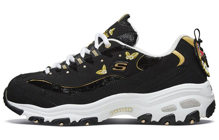 

Кроссовки Skechers Chunky Sneakers Women's Low-Top Black Gold