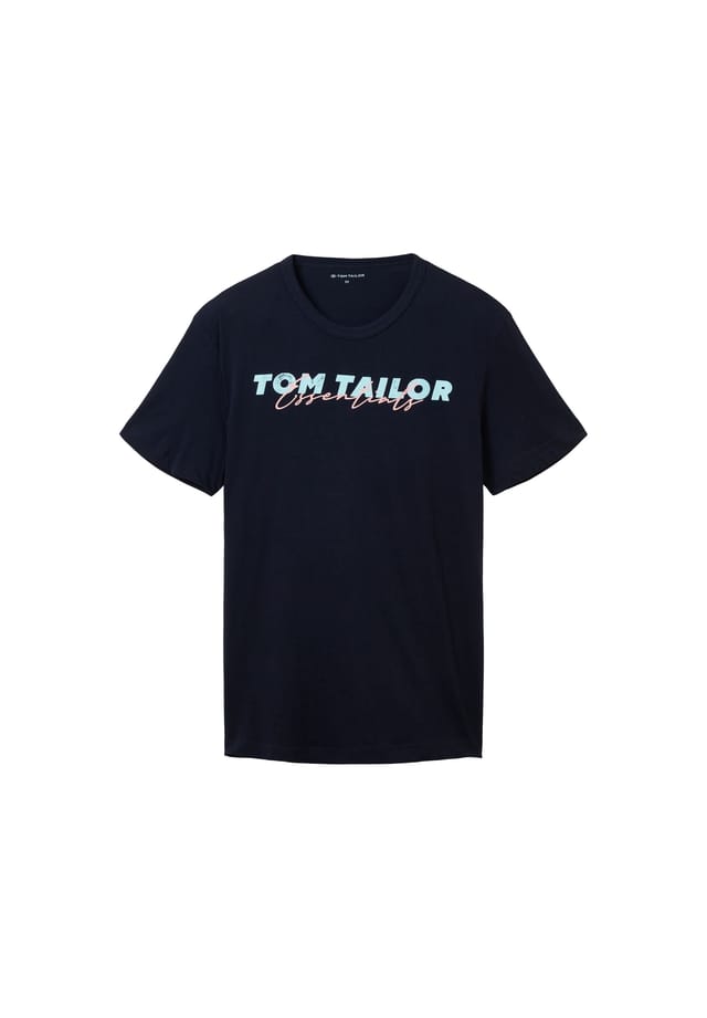 

Футболка с коротким рукавом и принтом логотипа спереди Tom Tailor, синий