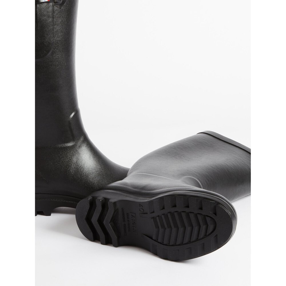 Сапоги женские резиновые Aigle Aiglentine F2NL с логотипом, черный — фото 4