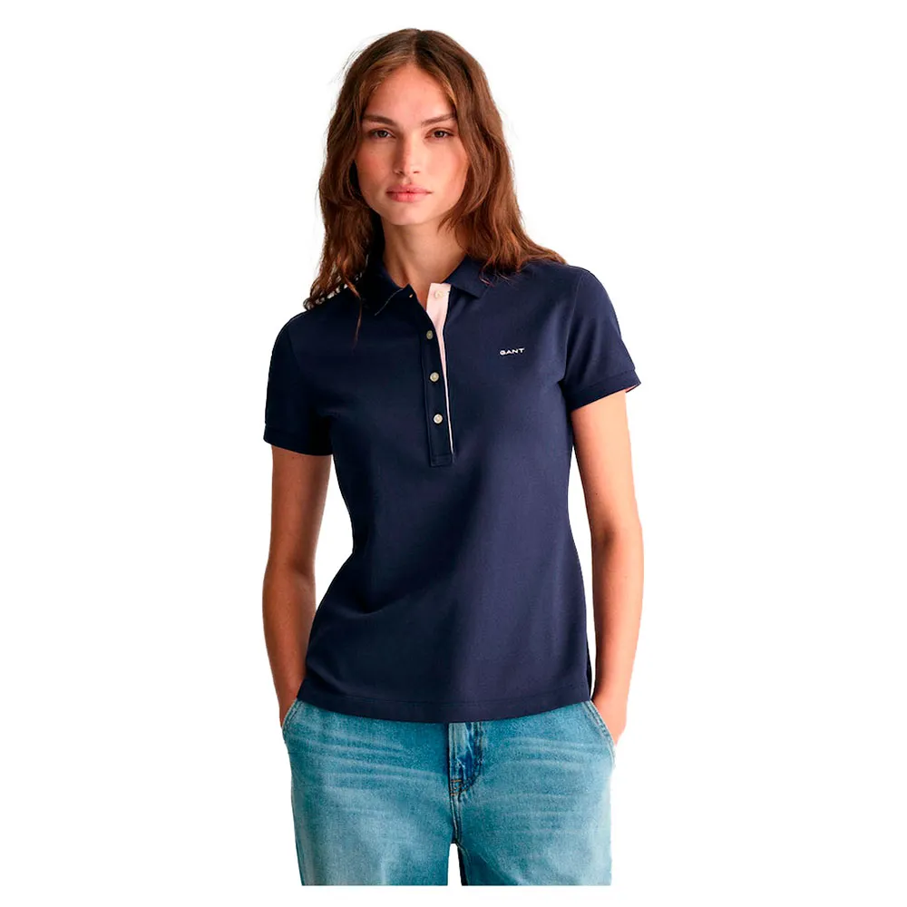 

Поло с коротким рукавом Gant Contrast Collar, синий