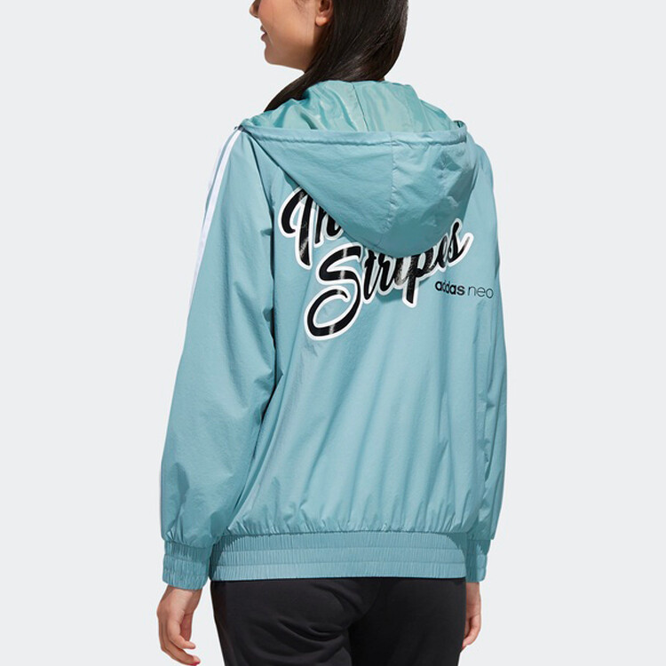 Куртка женская паровая белый/голубой серый/черный Adidas Neo — фото 3