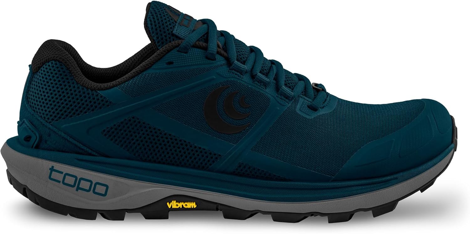 Мужские кроссовки Topo Athletic Terraventure 4 с удобной амортизацией, прочные, с перепадом высоты 3 мм для беговых трасс, спортивная обувь для трейл-раннинга, черный/синий/темно-синий — фото 3