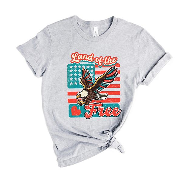 

Футболка с принтом в патриотическом стиле Simply Sage Market, Heather Grey