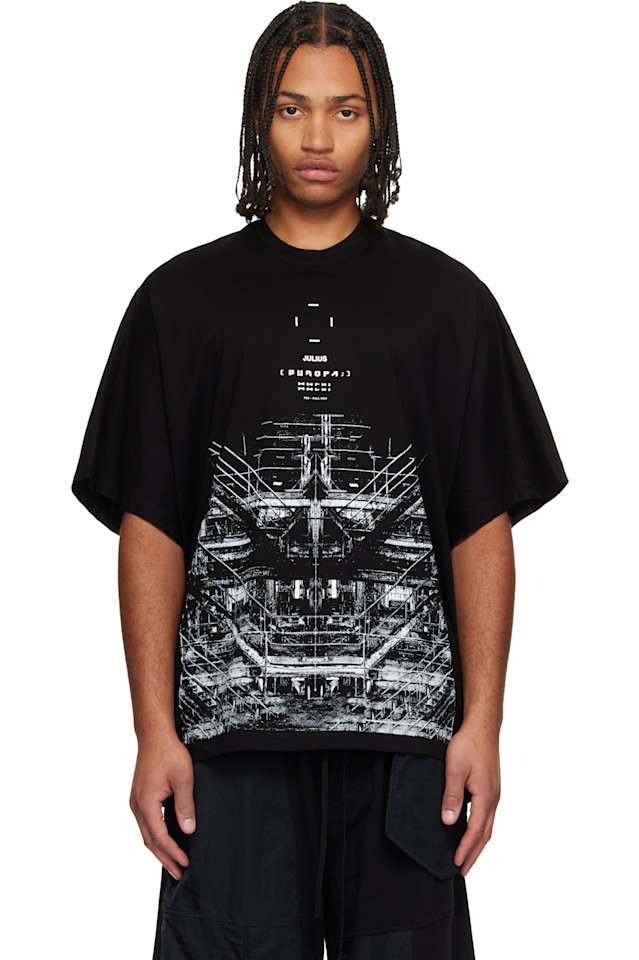 

Футболка большого размера с изображением базы на Европе Julius, черный