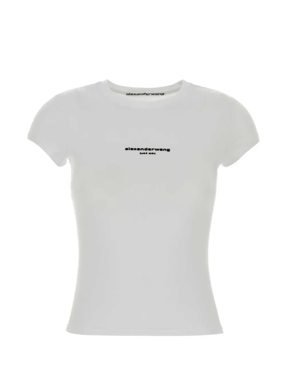 Футболка с логотипом и короткими рукавами Alexander Wang, белый