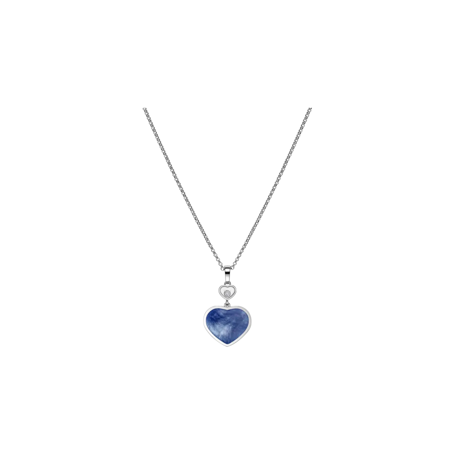 

Колье Chopard Happy hearts из белого золота, бриллиантов и синим перламутром