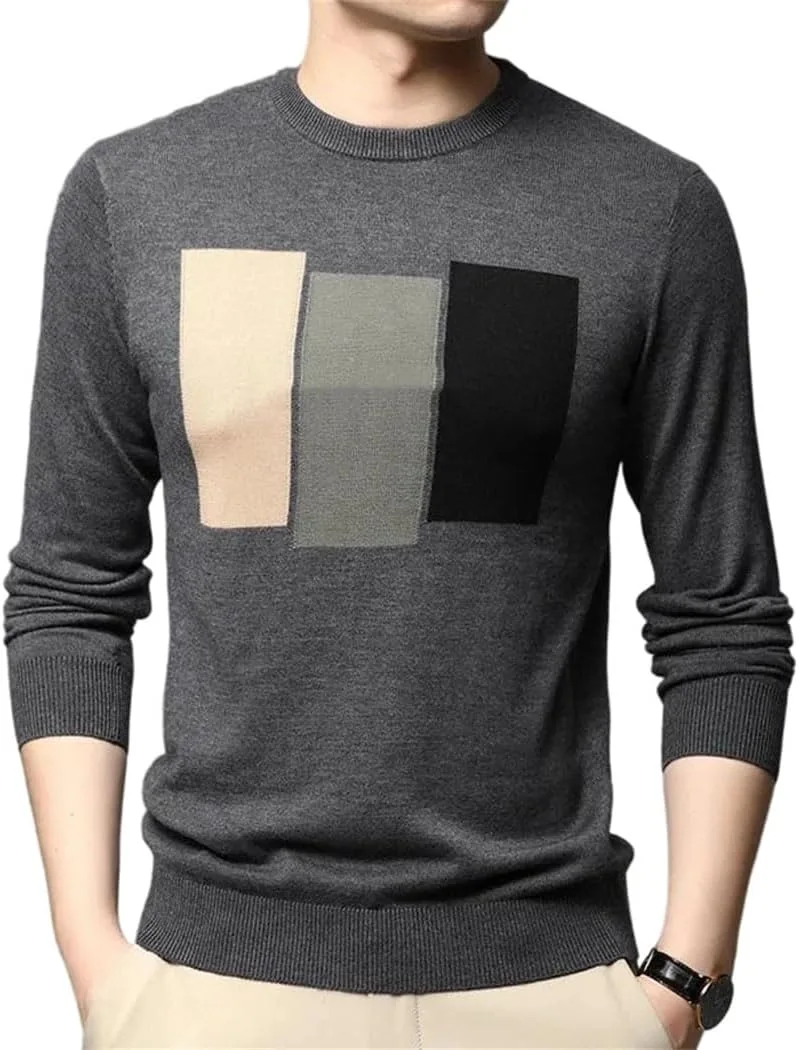 

Мужской утепленный вязаный свитер с длинным рукавом