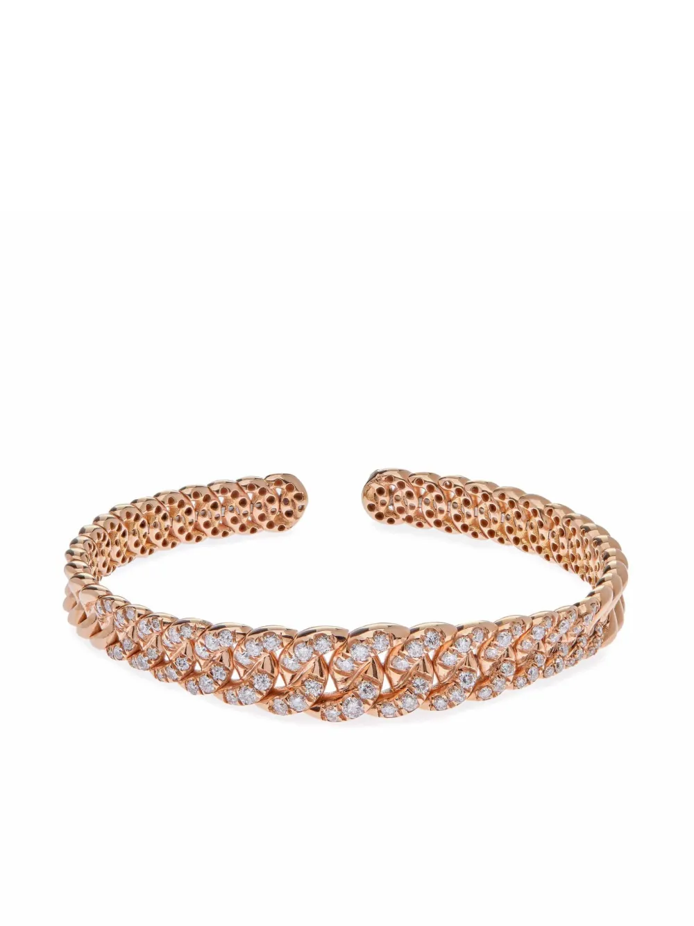 

Браслет-кафф из розового золота с бриллиантами Jewels Aficionado, розовый