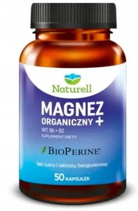 

Naturell, Органический магний, витамин B, 50 капсул.