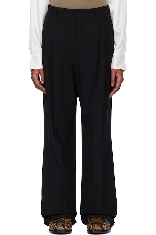 

Шерстяные прямые брюки Dries Van Noten, черный
