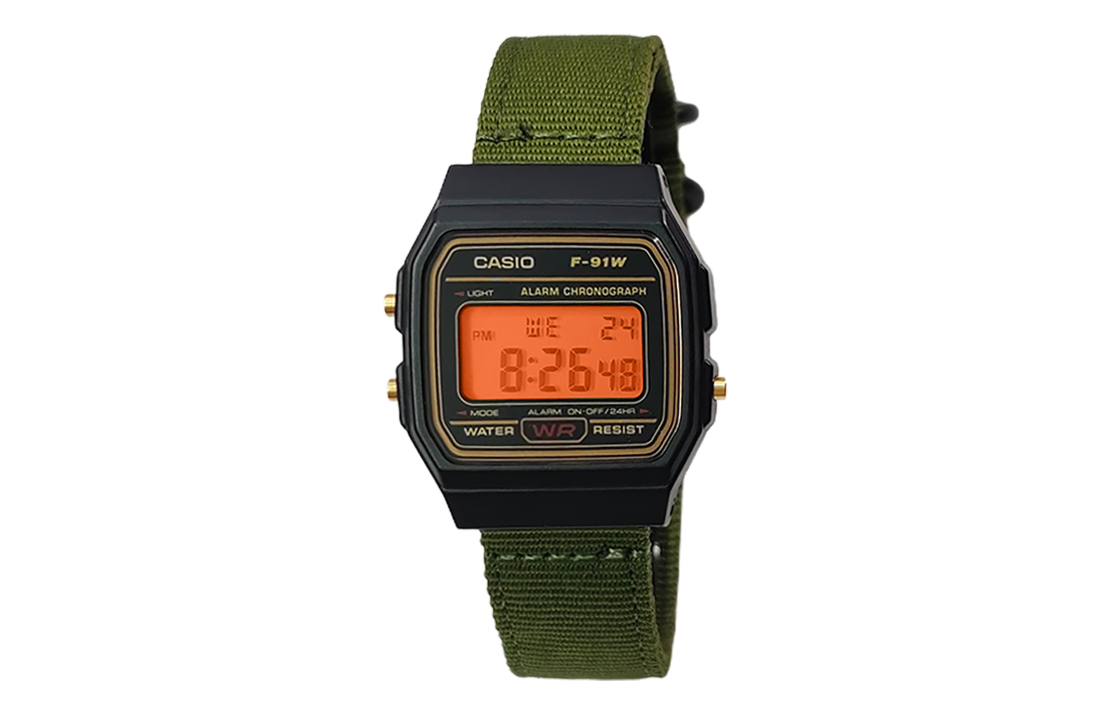 

CASIO Мужские часы Retrofit Series с кварцевым механизмом и нейлоновым ремешком, черный циферблат