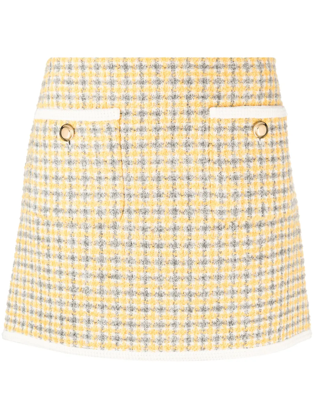 

Юбка мини в клетку MIU MIU, желтый