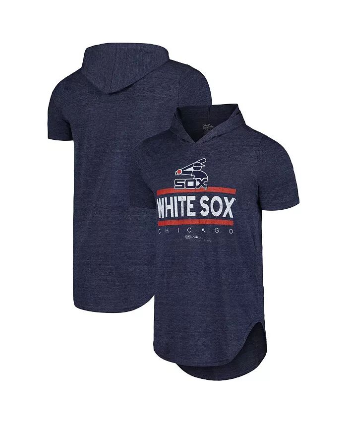 

Мужская темно-синяя футболка с капюшоном Chicago White Sox Tri-Blend Majestic