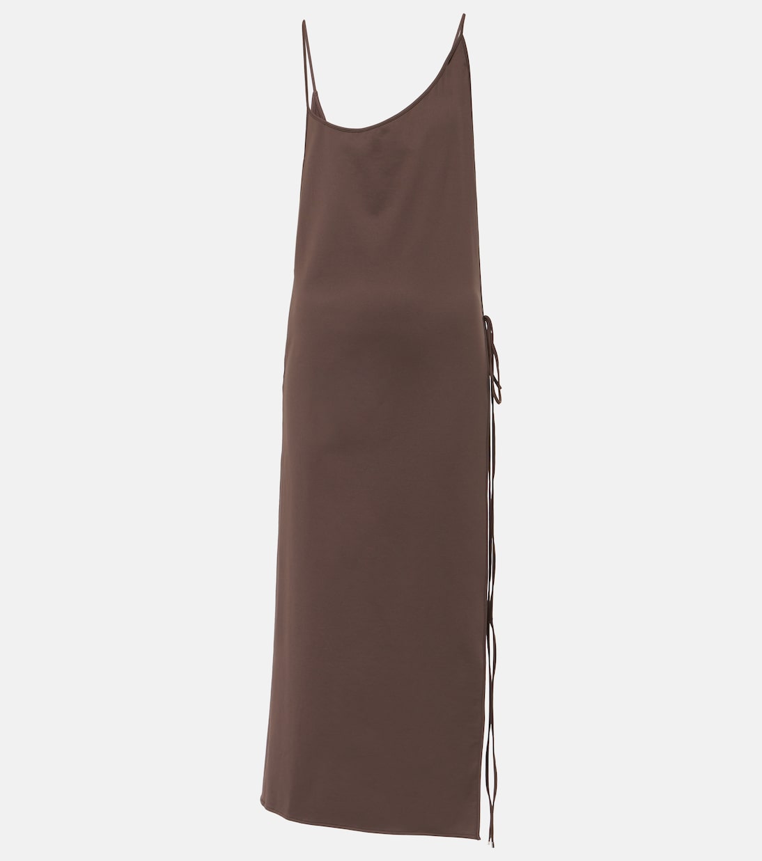 

Платье миди с разрезами по бокам, присборенное The Attico, Chest Nut