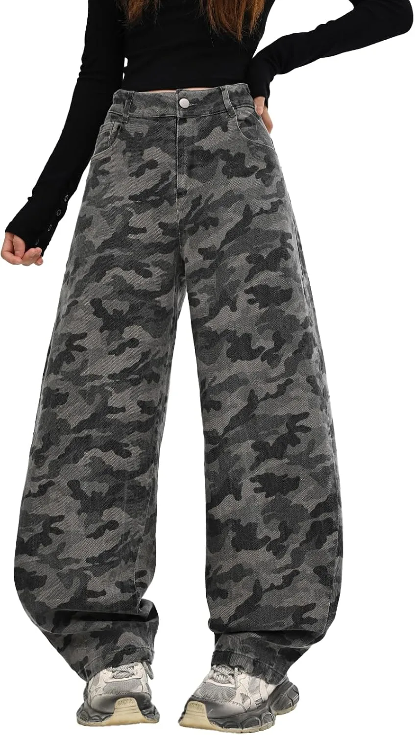 

Девчачьи высокие карго с прямыми штанинами Y2K tidolee