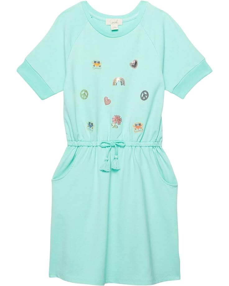 

Платье PEEK Groovy Embroidered French Terry Dress, цвет Aqua